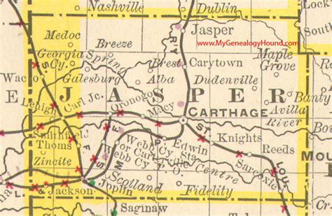 Jasper County Missouri 1890 Map