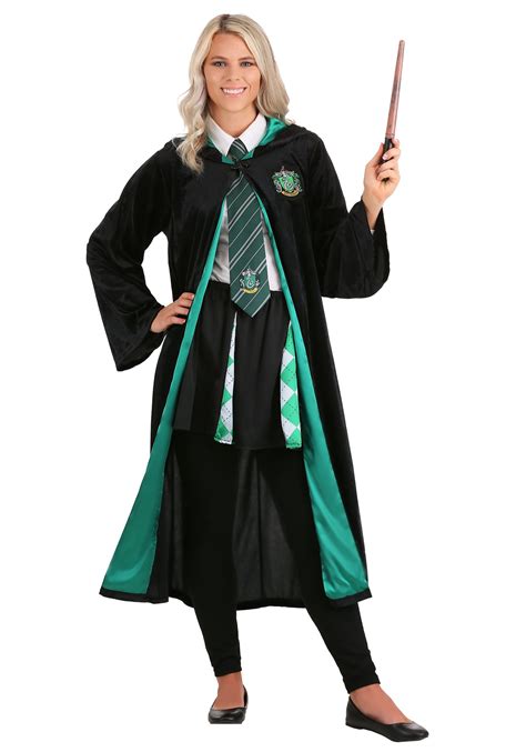 Deluxe Harry Potter Slytherin Robe Plus Size Costume For Adults