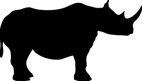 Rhino Silhouette Rhinoceros Animal Free Svg File Svg Heart