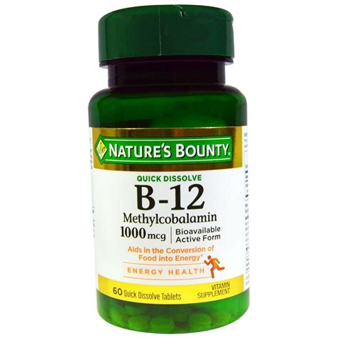 Natures Bounty B 12 Methylcobalamin 1000 Mcg Quick Dissolve Natural