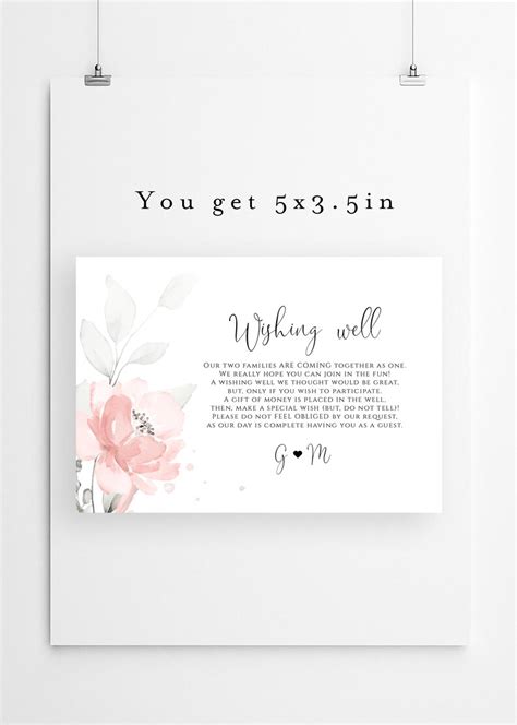 Printable Wishing Well Cards Wishing Well Card Template Etsy