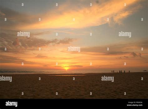 Sunset Over Hikkaduwa Beach Sri Lanka Stock Photo Alamy