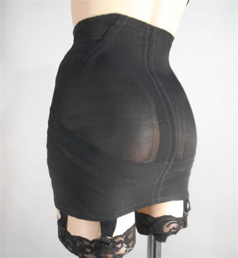 vintage open bottom girdle ob garters black criss cross sarong