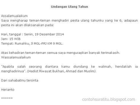 Contoh Surat Tidak Resmi Ulang Tahun Hot Sex Picture