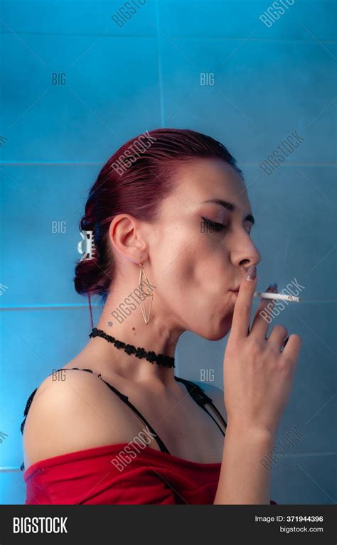 Girl Smokes Cigarette Image And Photo Free Trial Bigstock