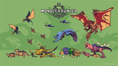 Pixel Art Ancient Forest Beasts Monsterhunterworld Monster Hunter