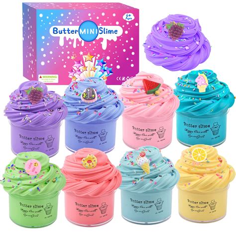 Butter Slime Kit 8 Pack Fluffy Slime With Unicorncake Animal Candy