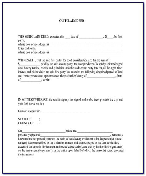 Quick Claim Deed Form Hillsborough County Florida Form