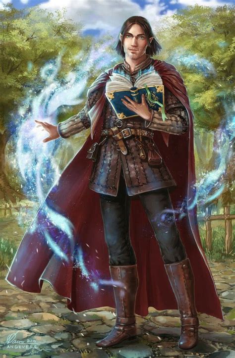 Half Elf Mage Fantasy Wizard Character Portraits Dungeons And