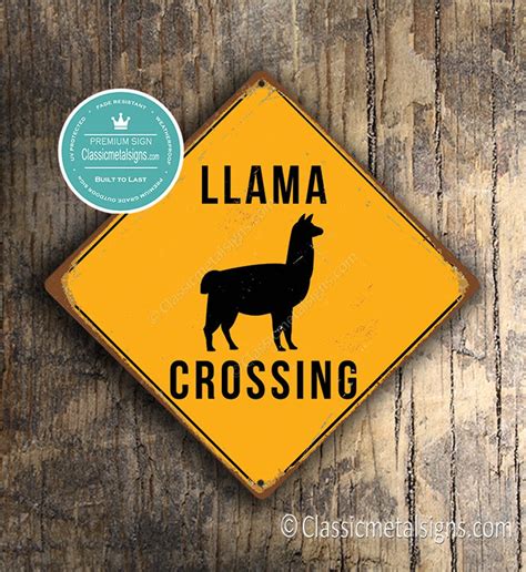 Llama Crossing Sign Llama Crossing Signs Llamas Warning Etsy