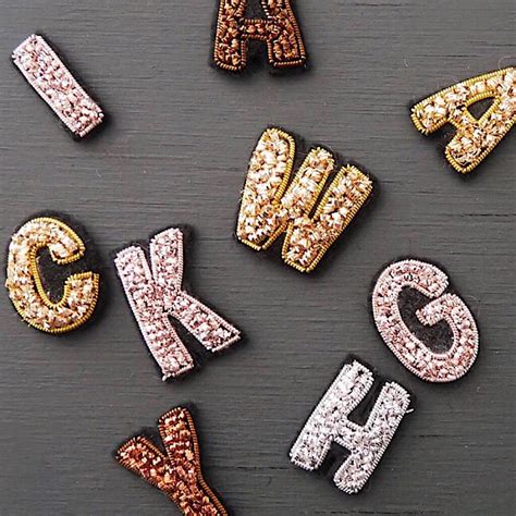 Initial Letter Hand Embroidered Pin By Hattie Mc Gill Embroidery