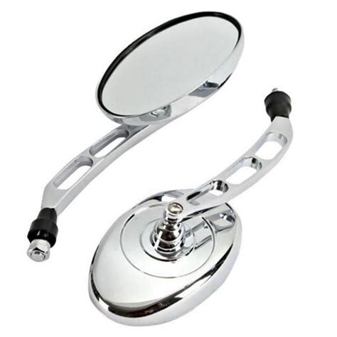 2x Chrome Universal Motorcycle Rearview Mirrors Motorbike Scooter Side Mirrors Universal For