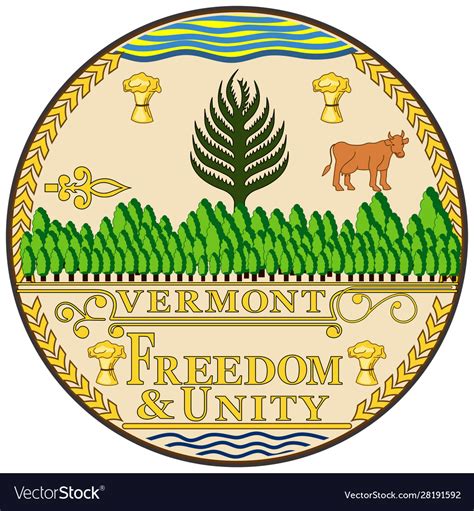 Coat Arms Vermont Is A State In Usa Royalty Free Vector