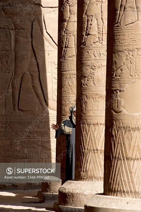 egyptian man in horus temple edfu egypt superstock