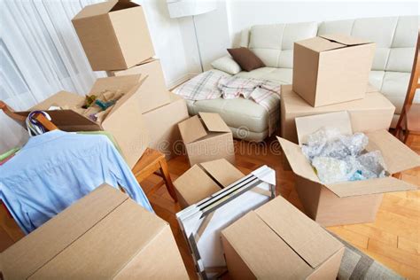 Moving Boxes In New House Stock Photo Image Of Delivery 88126814