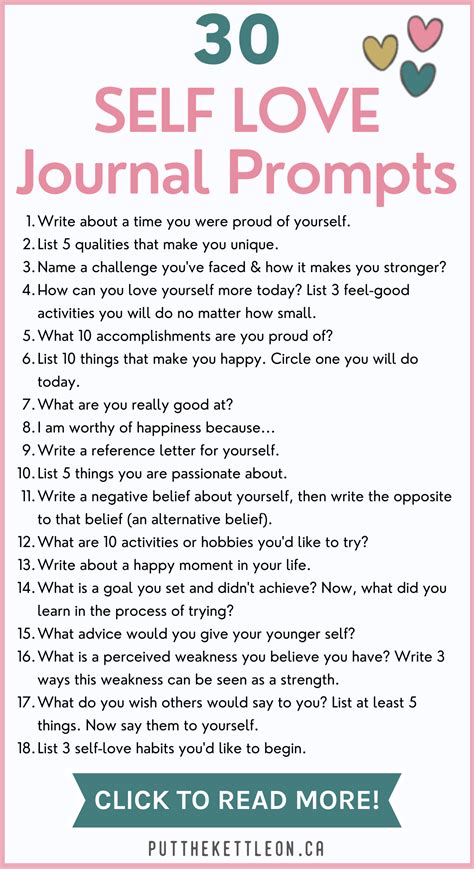 30 Self Love Journal Prompts To Boost Self Esteem Journal Prompts For Teens Journal Prompts