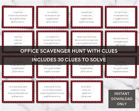 Office Scavenger Hunt Game With Clues Use For Holiday Party Etsy