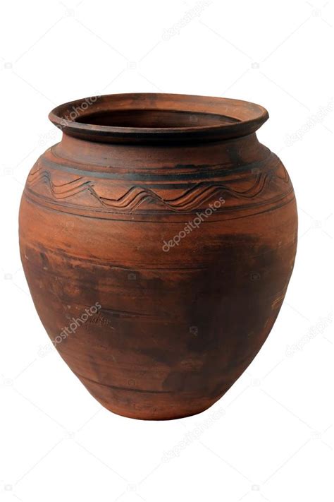 Clay Pot Without Cover On The White Isolated Background Stock Photo By