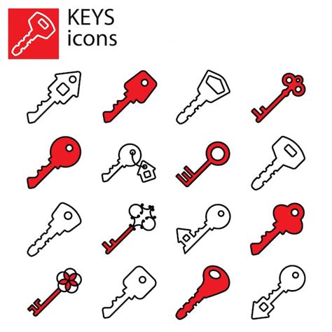 Premium Vector Keys Icon Set