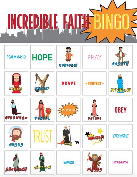 Incredible Faith Bingo Bible Lessons For Kids Preschool Bible