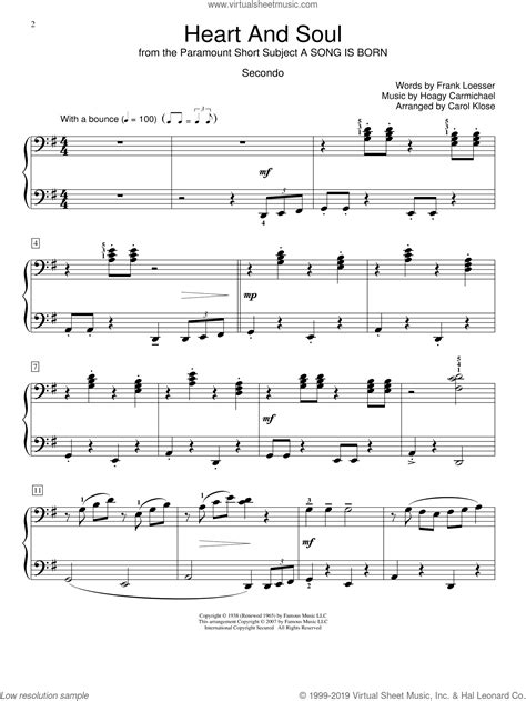 Carmichael Heart And Soul Sheet Music For Piano Four Hands Sheet