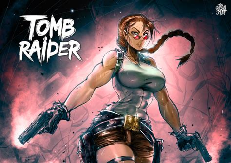 Thegoldensmurf Tomb Raider Lara Croft Garter Gun Megane Sketch Yande Re