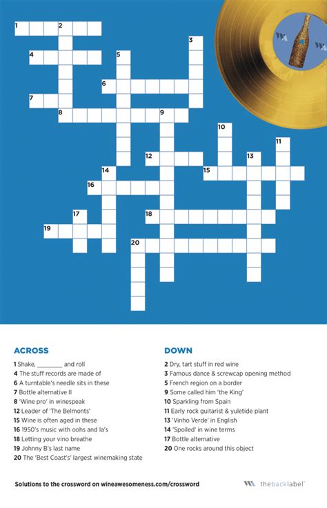 There is a world of online there is a world of online free online crosswords to choose from and finding the best sites is usually easy. Golden Oldies Wine Crossword