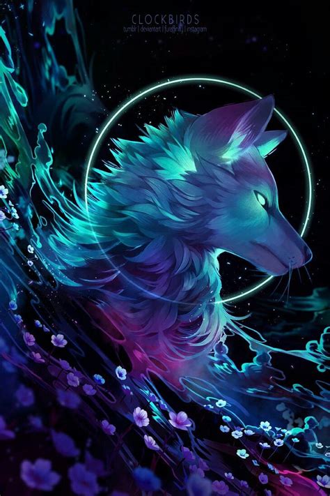 Space wolf diamond painting kit makes beautiful diamond art for animal lovers! by clockbirds | Anime wolf, Animal drawings, Fantasy art