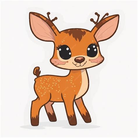 Premium Vector Cute Baby Deer Cartoon Vector