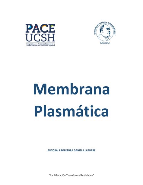 Membrana Plasmatica Informacion De La Membrana ´plasmatica Membrana