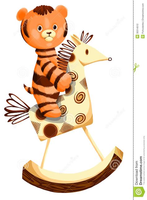 Stock Photo Toy Tiger Hobby Horse Character Cartoon Style Image
