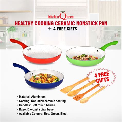 pan ceramic healthy nonstick cooking kitchen cookware india naaptol gifts