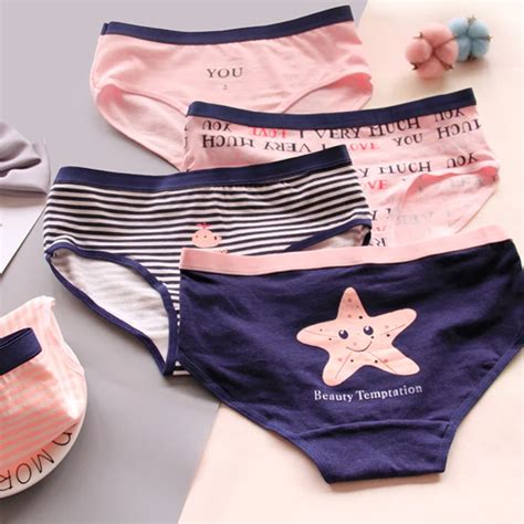 New Panties For Women Cotton Starfish Print Underwear Girl Briefs