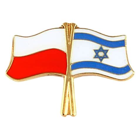 Pracownicy mogą odejść, jeśli się sprzeciwiają Przypinka, pin flaga Polska-Izrael. Metalowa przypinka w ...