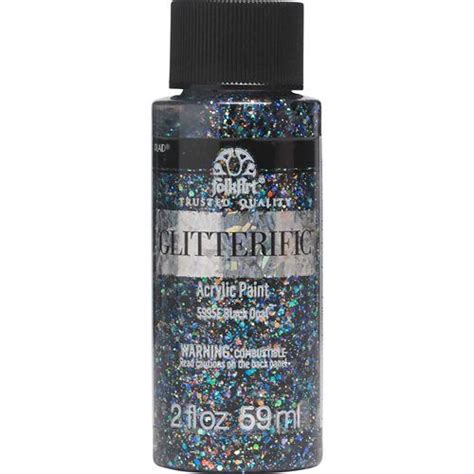 Shop Plaid Folkart Glitterific Acrylic Paint Black Opal 2 Oz