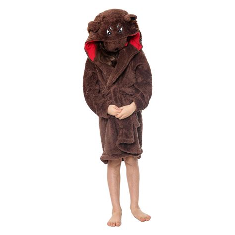 A2z 4 Kids Super Soft 3d Wolf Animal Hooded Bathrobe Dressing Gown