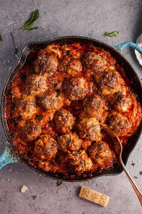 Or until chicken is done (165ºf). Cheesy Baked Meatball Skillet • Salt & Lavender