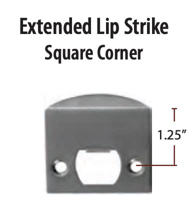 Heavy duty full lip deadbolt understrike. Emtek Extended Lip Strike Plate Square Corner - Canada ...