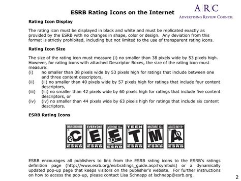 Ppt Guide For The Display Of Esrb Rating Information On The Internet