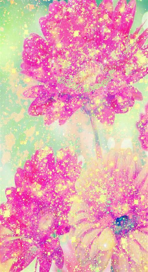 Flower Glitter Shimmer Galaxy Wallpaper I Created Flower Iphone