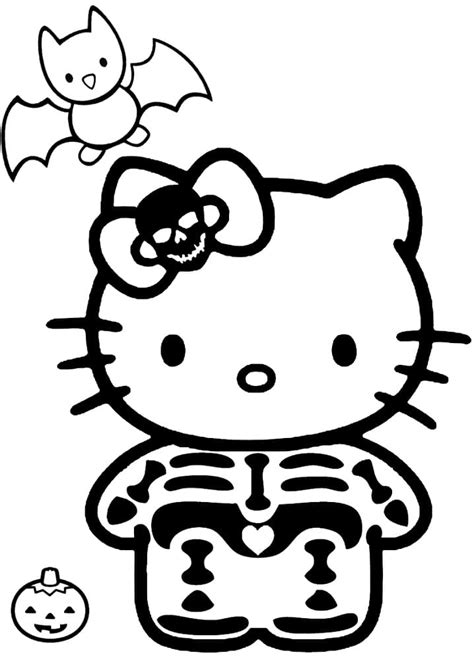 Halloween Hello Kitty Coloring Page Free Printable Coloring Pages For