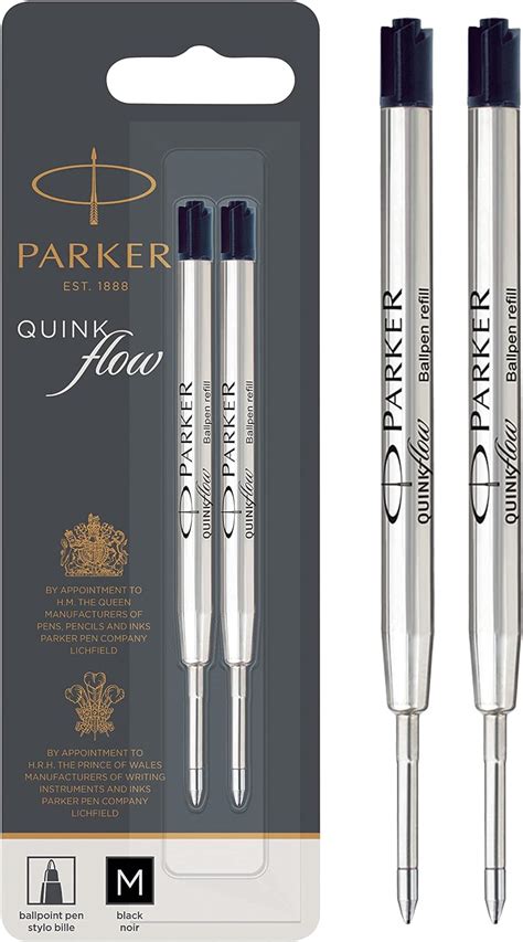 Parker Ballpoint Pen Refills Medium Point Black Quinkflow Ink 2