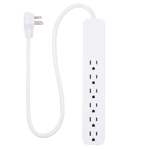 Ge Pro 6 Outlet Power Strip Surge Protector 2ft Cord White 40532