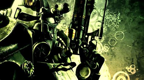 Digital Art Fallout Gun Power Armor Wallpapers Hd Desktop And