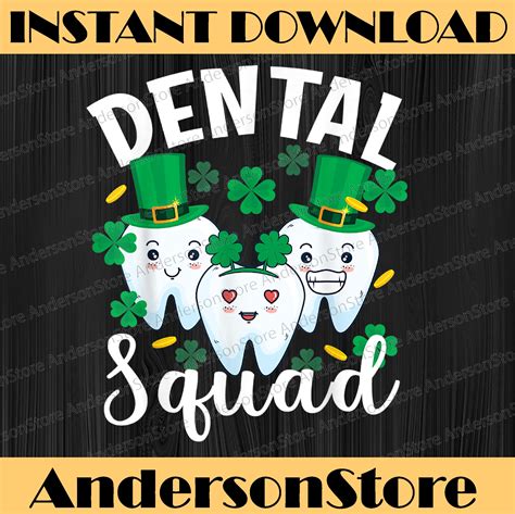 Dental Squad Tooth Dental Assistant St Patricks Day Shamrock Inspire