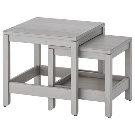 Havsta Grey Nest Of Tables Set Of 2 Ikea