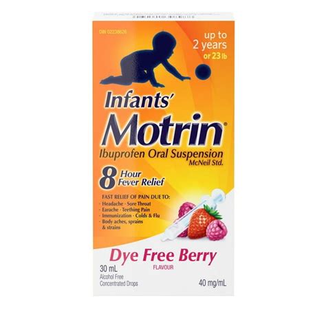 Motrin Infants Ibuprofen Oral Suspension Concentrated Drops Dye Free