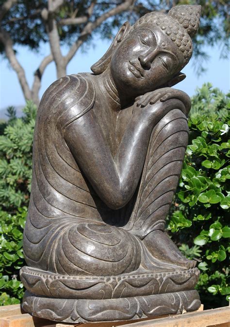 SOLD Stone Resting Buddha Statue 35