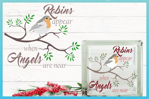 Robins Appear When Angels Are Near Memorial Quote Svg 989167 Cut