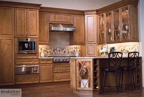 Heed the advice about ordering lots of custom pieces from hd, there always seems to be stuff not ordered. KraftMaid: Maple Cabinetry in Praline - Traditional ...